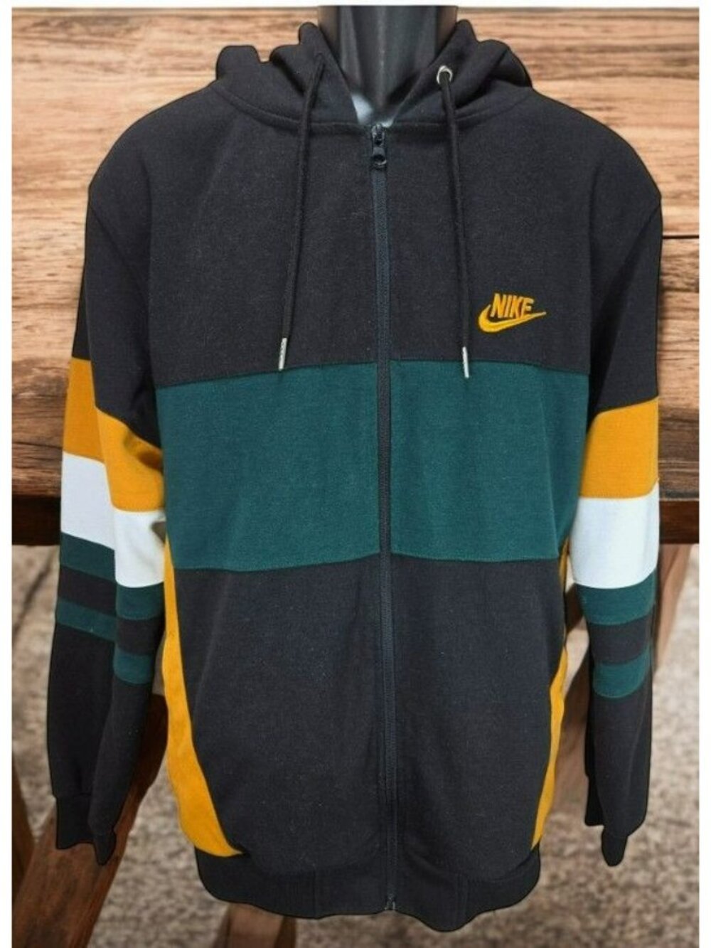 Nike Full-Zip Colorblock Hoodie Size Large Y2K